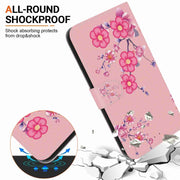 For OPPO A57 5G / A57s 4G Crystal Texture Colored Drawing Leather Phone Case(Cherry Blossoms)