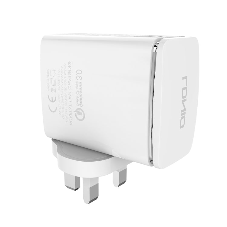 LDNIO A1301Q 2 in 1 18W QC3.0 USB Interface Travel Charger Mobile Phone Charger with Type-C / USB-C Data Cable, UK Plug