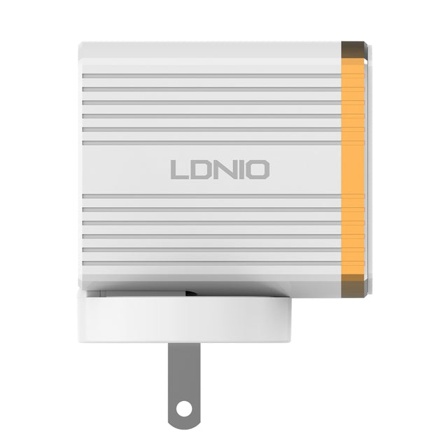 LDNIO A1302Q 2 in 1 18W QC3.0 USB Interface Grid Shape Travel Charger Mobile Phone Charger with Type-C / USB-C Data Cable, US Plug