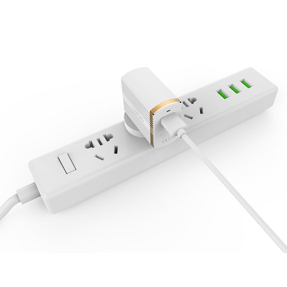 LDNIO A1302Q 2 in 1 18W QC3.0 USB Interface Grid Shape Travel Charger Mobile Phone Charger with Micro USB Data Cable, EU Plug