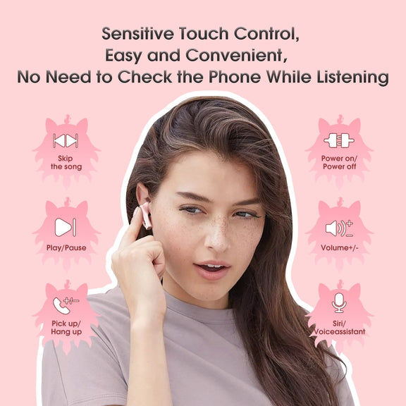 ONIKUMA T301 Transparent Cartoon Wireless Bluetooth Earphone(Pink)