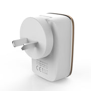 LDNIO A2204 2 in 1 12W Dual USB Interface Travel Charger Mobile Phone Charger with 8 Pin Data Cable, AU Plug
