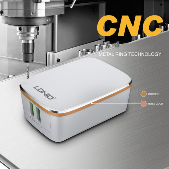 LDNIO A2204 2 in 1 12W Dual USB Interface Travel Charger Mobile Phone Charger with Micro USB Data Cable, EU Plug