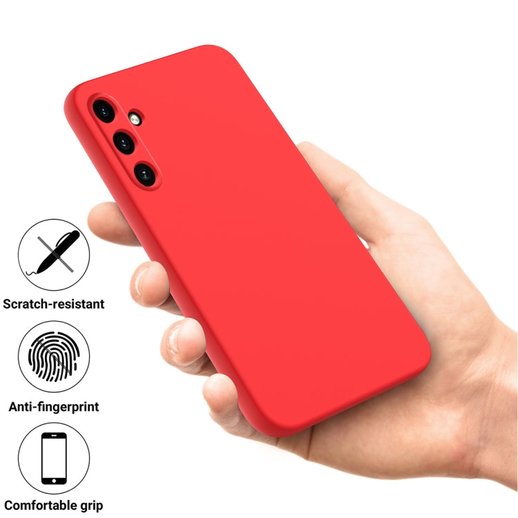 For Samsung Galaxy A35 5G Solid Color Liquid Silicone Dropproof Full Coverage Phone Case(Red)