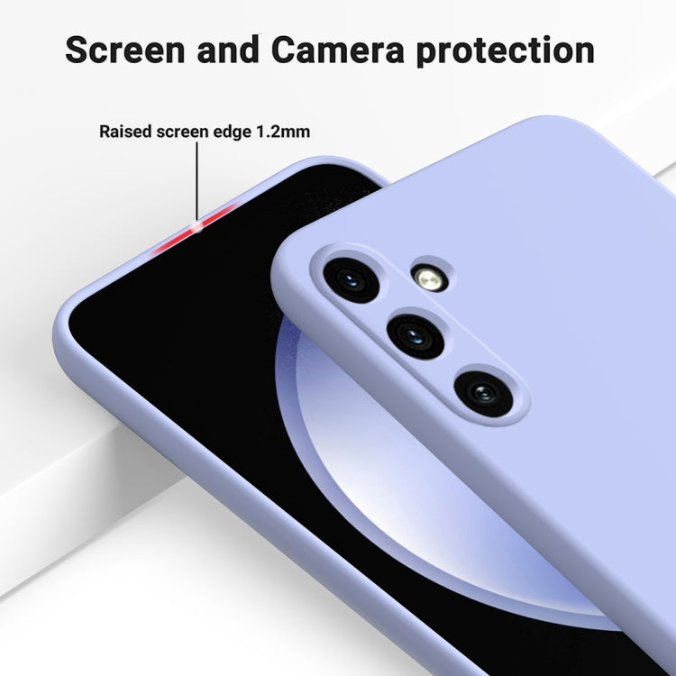 For Samsung Galaxy A35 5G Solid Color Liquid Silicone Dropproof Full Coverage Phone Case(Purple)