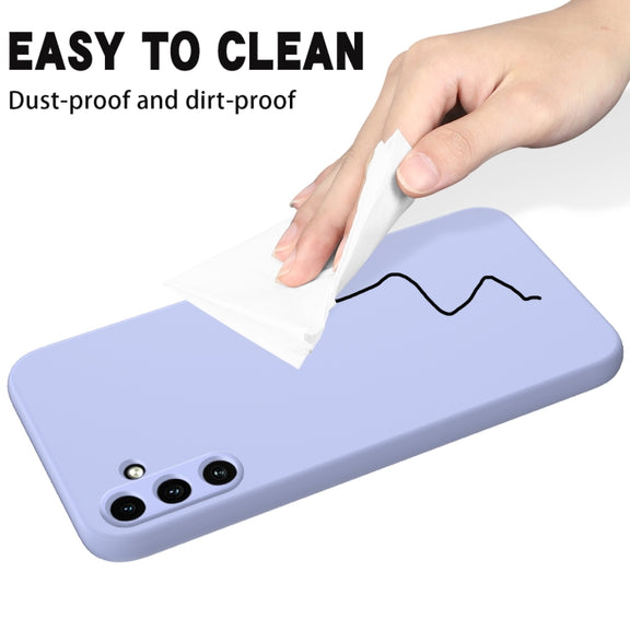 For Samsung Galaxy A35 5G Solid Color Liquid Silicone Dropproof Full Coverage Phone Case(Purple)