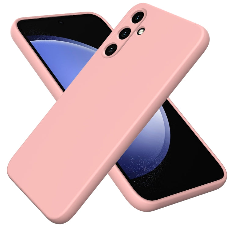 For Samsung Galaxy A35 5G Solid Color Liquid Silicone Dropproof Full Coverage Phone Case(Pink)