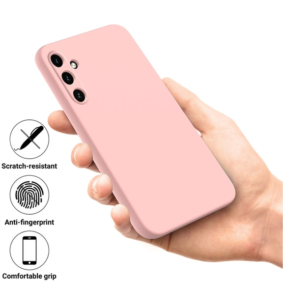 For Samsung Galaxy A35 5G Solid Color Liquid Silicone Dropproof Full Coverage Phone Case(Pink)