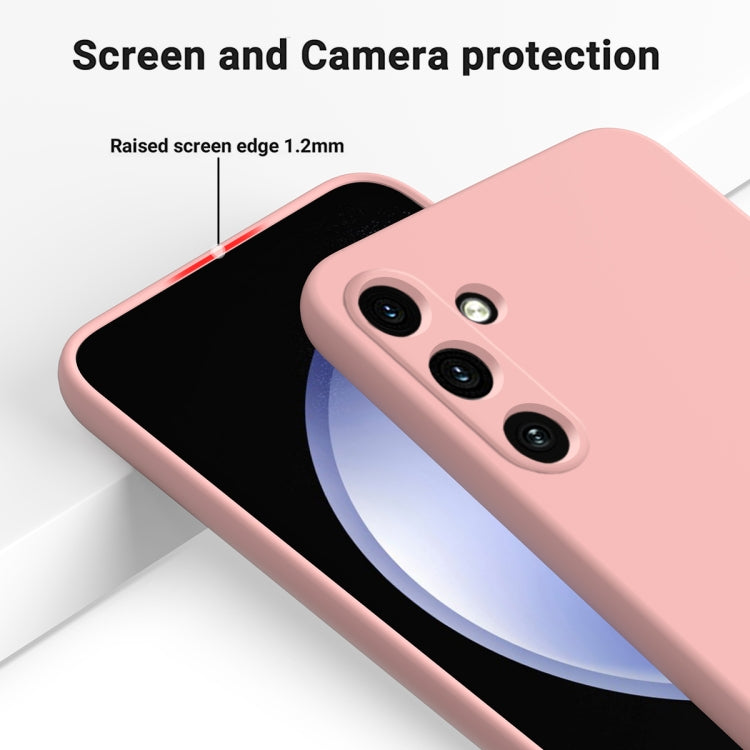 For Samsung Galaxy A35 5G Solid Color Liquid Silicone Dropproof Full Coverage Phone Case(Pink)