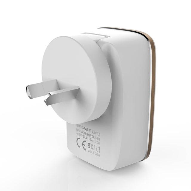 LDNIO A2204 2 in 1 12W Dual USB Interface Travel Charger Mobile Phone Charger with Type-C / USB-C Data Cable, AU Plug