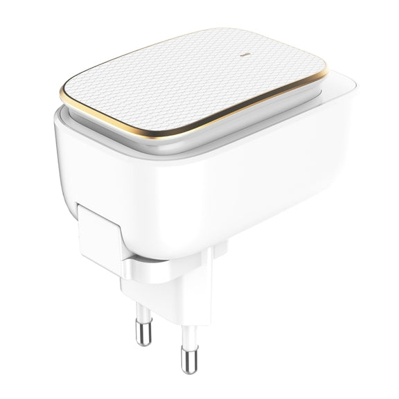 LDNIO A3305 3.4A 3 USB Interfaces Travel Charger Mobile Phone Charger, Support Touch LED Night Light, with Micro USB Data  Cable, EU Plug
