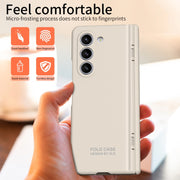 For Samsung Galaxy Z Fold5 Extraordinary Series Hinged Folding Full Phone Case with Pen Slot & Stylus(White)