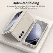 For Samsung Galaxy Z Fold5 Extraordinary Series Hinged Folding Full Phone Case with Pen Slot & Stylus(White)