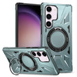 For Samsung Galaxy S23 5G MagSafe Magnetic Shockproof Phone Case with Ring Holder(Green) - Galaxy S23 5G Cases by PMC TechLife | Online Shopping South Africa | PMC TechLife