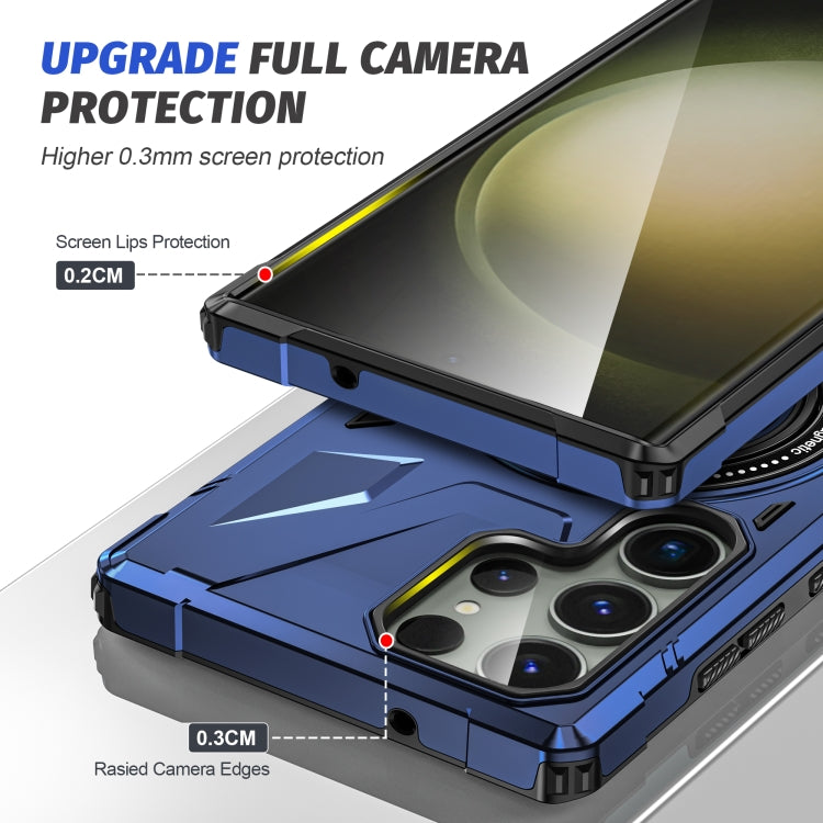 For Samsung Galaxy S23+ 5G MagSafe Magnetic Shockproof Phone Case with Ring Holder(Navy Blue)