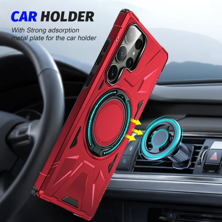 For Samsung Galaxy S23+ 5G MagSafe Magnetic Shockproof Phone Case with Ring Holder(Red)