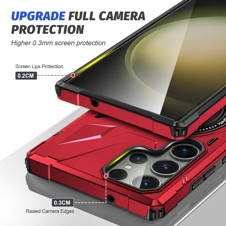 For Samsung Galaxy S23+ 5G MagSafe Magnetic Shockproof Phone Case with Ring Holder(Red)