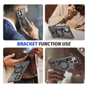 For Samsung Galaxy S23+ 5G MagSafe Magnetic Shockproof Phone Case with Ring Holder(Dark Grey)