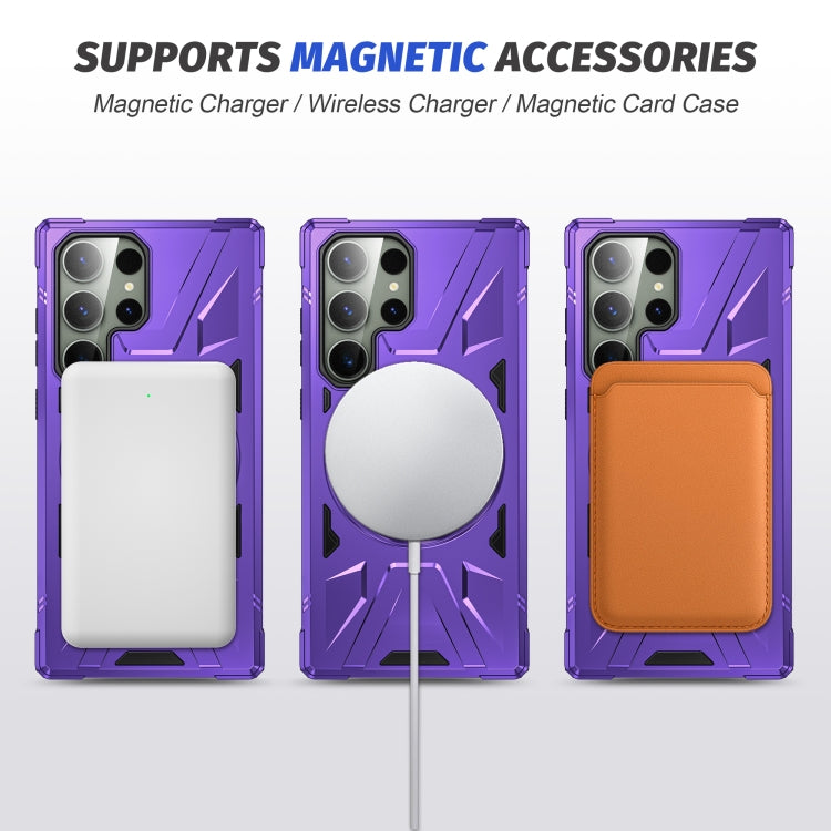 For Samsung Galaxy S23+ 5G MagSafe Magnetic Shockproof Phone Case with Ring Holder(Purple)