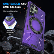 For Samsung Galaxy S23+ 5G MagSafe Magnetic Shockproof Phone Case with Ring Holder(Purple)