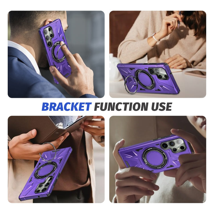 For Samsung Galaxy S23+ 5G MagSafe Magnetic Shockproof Phone Case with Ring Holder(Purple)