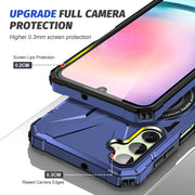 For Samsung Galaxy A24 5G MagSafe Magnetic Shockproof Phone Case with Ring Holder(Navy Blue)