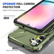 For Samsung Galaxy A24 5G MagSafe Magnetic Shockproof Phone Case with Ring Holder(Dark Green)