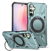For Samsung Galaxy A24 4G/A25 5G MagSafe Magnetic Shockproof Phone Case with Ring Holder(Green)