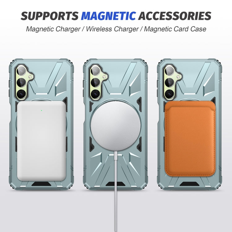For Samsung Galaxy A54 5G MagSafe Magnetic Shockproof Phone Case with Ring Holder(Green)