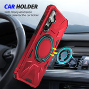 For Samsung Galaxy A15 MagSafe Magnetic Shockproof Phone Case with Ring Holder(Red)