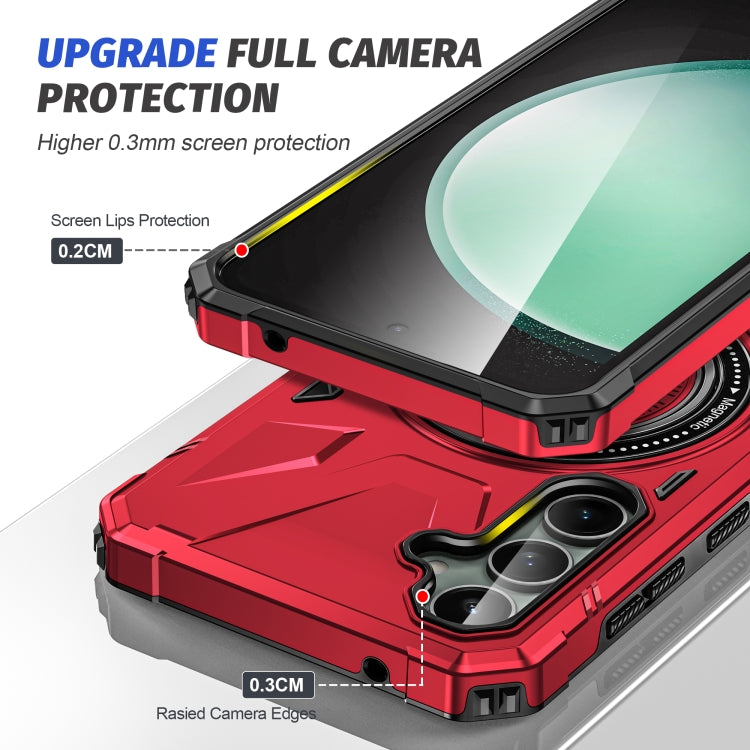 For Samsung Galaxy A15 MagSafe Magnetic Shockproof Phone Case with Ring Holder(Red)