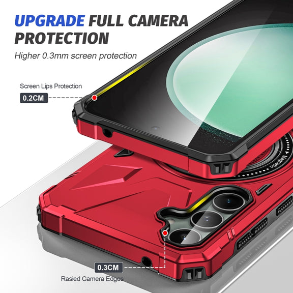 For Samsung Galaxy A15 MagSafe Magnetic Shockproof Phone Case with Ring Holder(Red)