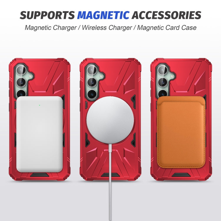 For Samsung Galaxy A15 MagSafe Magnetic Shockproof Phone Case with Ring Holder(Red)