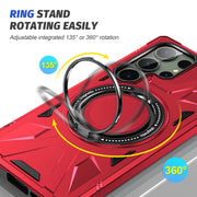 For Samsung Galaxy S24 Ultra 5G MagSafe Magnetic Shockproof Phone Case with Ring Holder(Red)