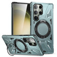 For Samsung Galaxy S24 Ultra 5G MagSafe Magnetic Shockproof Phone Case with Ring Holder(Green) - Galaxy S24 Ultra 5G Cases by PMC TechLife | Online Shopping South Africa | PMC TechLife