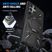 For Samsung Galaxy S24+ 5G MagSafe Magnetic Shockproof Phone Case with Ring Holder(Black)