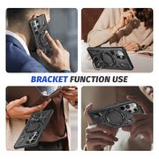For Samsung Galaxy S24+ 5G MagSafe Magnetic Shockproof Phone Case with Ring Holder(Black)