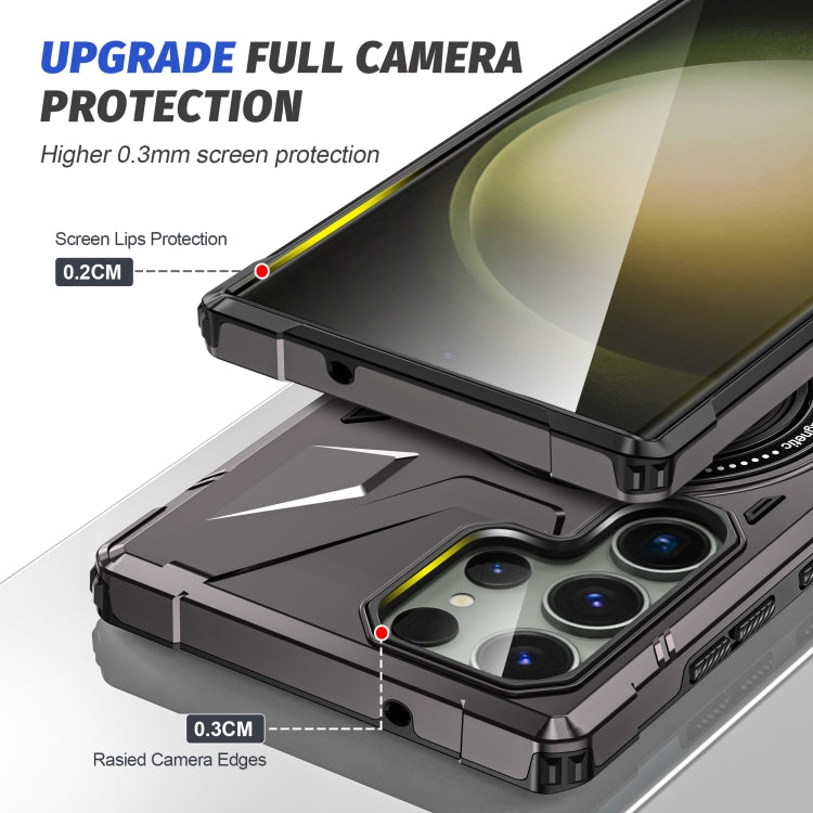 For Samsung Galaxy S24+ 5G MagSafe Magnetic Shockproof Phone Case with Ring Holder(Dark Grey)