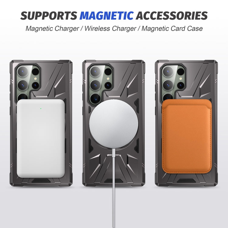 For Samsung Galaxy S24+ 5G MagSafe Magnetic Shockproof Phone Case with Ring Holder(Dark Grey)