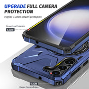 For Samsung Galaxy S24 5G MagSafe Magnetic Shockproof Phone Case with Ring Holder(Navy Blue)