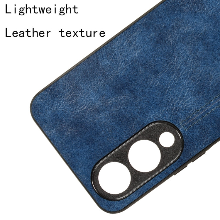 For vivo Y17s 4G Global Cow Pattern Sewing Back Cover Phone Case(Blue)