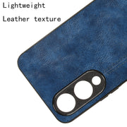 For vivo Y17s 4G Global Cow Pattern Sewing Back Cover Phone Case(Blue)