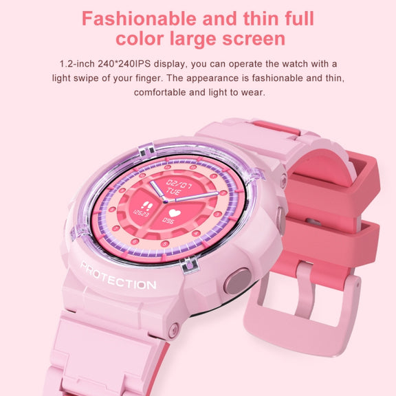 HT19 1.2 inch Round Screen IP68 Children Smart Watch, Support Sleep Monitoring(Pink)