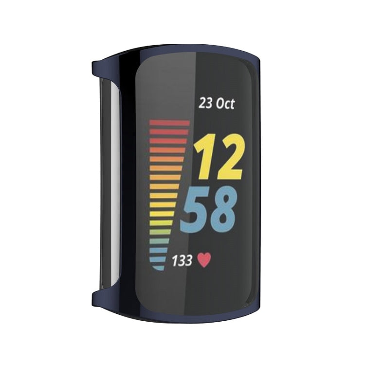 For Fitbit Charge 6 / 5 Full Coverage TPU Electroplated Watch Protective Case(Midnight Blue)