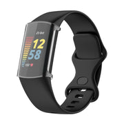 For Fitbit Charge 6 / 5 Full Coverage TPU Electroplated Watch Protective Case(Transparent White)