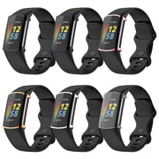 For Fitbit Charge 6 / 5 Full Coverage TPU Electroplated Watch Protective Case(Transparent White)