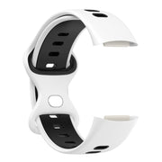 For Fitbit Charge 6 Two Color Silicone Watch Band(White Black)