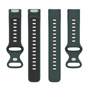 For Fitbit Charge 6 Two Color Silicone Watch Band(Olive Green Black)