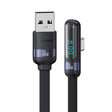 USAMS US-SJ651 6A USB to USB-C/Type-C Aluminum Alloy Digital Display Fast Charging Elbow Data Cable, Length: 1.2m(Black) - USB-C & Type-C Cable by USAMS | Online Shopping South Africa | PMC TechLife | Buy Now Pay Later Mobicred