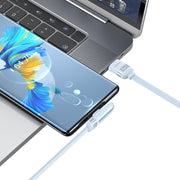 USAMS US-SJ651 6A USB to USB-C/Type-C Aluminum Alloy Digital Display Fast Charging Elbow Data Cable, Length: 1.2m(Black)